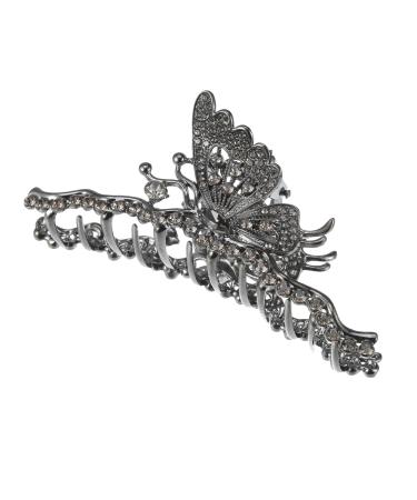 VOCOSTE Hair Clip Classic Butterfly Shape Hair Clip for Girl Titanium Tone