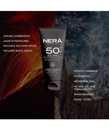 NERA Pantelleria Water Resistant SPF50+ Very High Protection Sunscreen 100ML - Nourishing Face Sun Cream with UVA/UVB Filters Prevents Dehydration & Skin Aging Unisex - Made in Italy - Buy Online on GoSupps.com