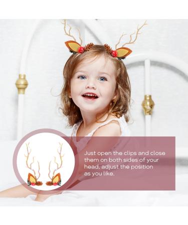 minkissy 2 Pairs Christmas Glow Barrette Christmas Hairpin Glowing Hairpin Girl Hair Accessories Girls Hair Ties Hair Ornaments for Women Xmas Hair Clips Antlers Deer Horns Hair Holder Ear - Buy Online on GoSupps.com