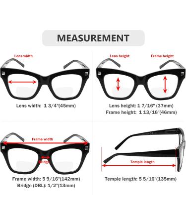 Eyekepper 4-Pack Bifocal Reading Glasses for Women - Large Frame +2.50 Diopters - 4 Clear Lens Readers - International Shipping Available - Buy Online on GoSupps.com
