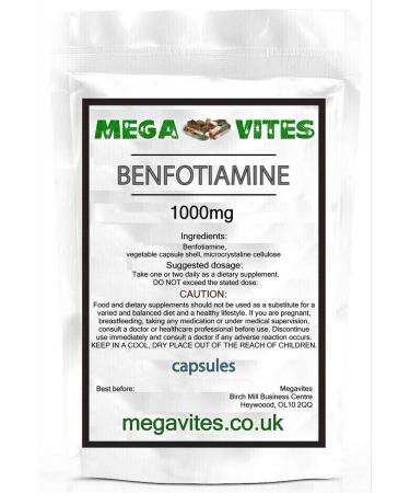 BENFOTIAMINE 1000mg Capsules x 120 - MEGAVITES AMINOLAB