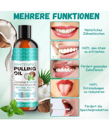 All-Natural Ayurvedic Mouthwash with Coconut & Peppermint Oil | Fresh Breath Tooth Whitening & Healthier Teeth - 8 fl. Oz - Buy Online on GoSupps.com