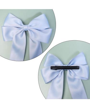 2 Pack Bow Hair Clips Pink Hair Bows for Women Girls Large Bow Clips Hair Barrette Hair Accessories(Light Blue) - Buy Online on GoSupps.com
