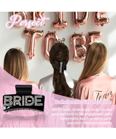 Bride Claw Clip Bachelorette - Bride Hair Accessories & Gifts for Bachelorette Party (Black) - Buy Online on GoSupps.com