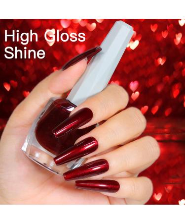 COSMOO 12ml Wine Red Nail Polish | Quick Dry Burgundy Red Lacquer | Lustrous Iridescent Ultrachrome Nail Enamel - Buy Online on GoSupps.com