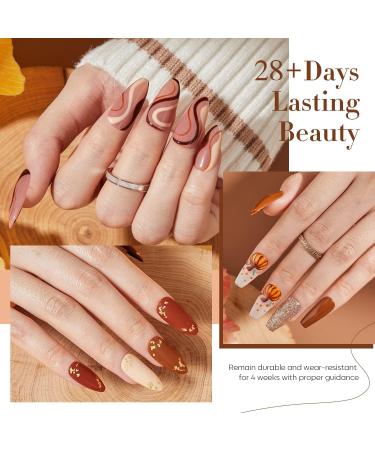 Modelones Gel Nail Polish 6 Colors Nuetral Nude Brown Gel Polish Fall Colors Gold Glitter Nail Gel Polish Set Soak OFF U V Nail Art Gel Kit Manicure Salon DIY Nails Gift Brown Nude - Buy Online on GoSupps.com