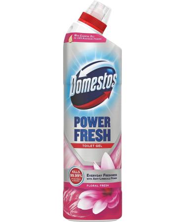 Domestos Power Fresh Floral Fresh Toilet Gel eliminates 99.99% of germs* limescale remover 6x 750 ml Floral 750 ml (Pack of 6) - Buy Online on GoSupps.com