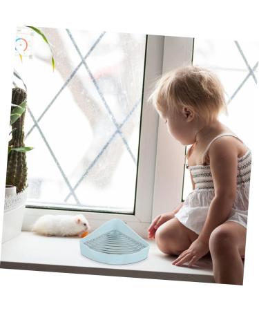 ORFOFE Small Pet Ceramic Toilet Anti-Fall Bunny Hamster Litter Pan Chinchilla Potty Tray Pet Potty Ceramics 24x18.5cm Sky-blue - Buy Online on GoSupps.com