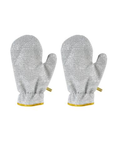 DIDILLX 2pc Convenient Double Sided Silver Wire Dishwashing Gloves Heat and Cold Resistant Wire Dishwashing Rags Waterproof
