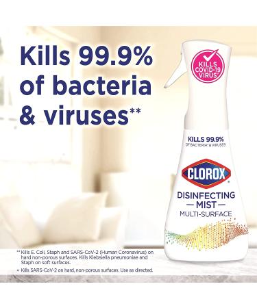 Clorox Disinfecting Mist Lemon & Orange Blossom Starter Kit - 1 Spray Bottle, 1 Refill - 16 Fl Oz (Pack of 2) - Buy Online on GoSupps.com