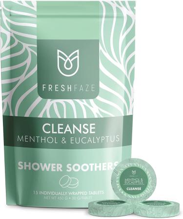 Fresh Faze Menthol & Eucalyptus Shower Steamer - Organic Essential Oils - Aromatherapy for Stress Relief - 15 Tablets - Buy Online on GoSupps.com