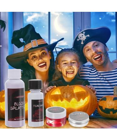 Lurrose 4 PCS Scar Wax Kit special effects makeup kit modeling scar wax halloween makeup blood gel Bloody Gel: Makeup 5.4X2X2CMx4pcs Assorted Colorx4pcs - Buy Online on GoSupps.com