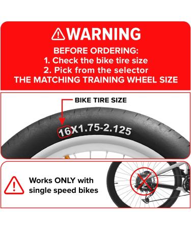 Ultraverse Kids Bike Training Wheels - Wide Silent Wheels - Yellow Kit for 20 Single Speed Bicycles - Stabilizers for Girls & Boys - Buy Online on GoSupps.com