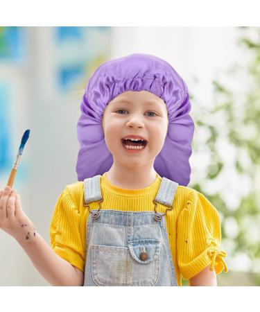 6 Pcs Kids Long Satin Bonnet Set - Adjustable Hair Cap for Girls, Sleeping Head Wrap for Curly Hair - Night Sleep Scarf for Braids - Buy Online on GoSupps.com
