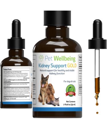 Pet Wellbeing Kidney Support Gold for Cats - Vet-Formulated - Supports Healthy Kidney Function in Cats - Natural Herbal Supplement 2 oz (59 ml)