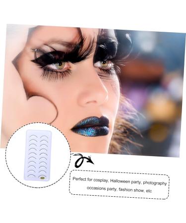 FRCOLOR 10pairs Fake Eyelashes Eyeliner Stickers Fluffy Eyelashes Shiny Eyeliner Natural Carnival Makeup Supplies Artificial Fiber Miss White Eye Makeup Stickers Chic - Buy Online on GoSupps.com
