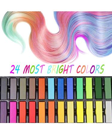 24 Colors Hair Chalk Set for Kids and Pets - Washable Hair Dye Art Gift for Halloween, Birthdays, Easter, and Cosplay - Buy Online on GoSupps.com