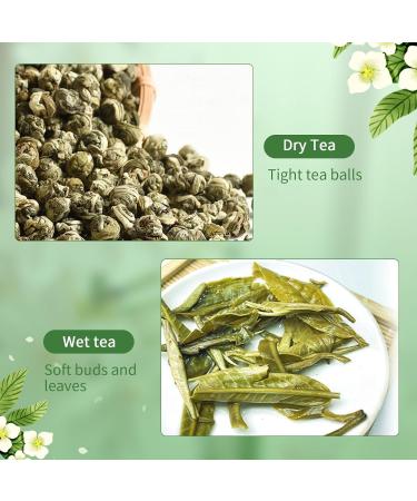 Newest MQUPIN Jasmine Dragon Pearls Green Tea 120g - Hand Rolled, Natural Floral Scent, Aromatic & Tonic | White 120g - Buy Online on GoSupps.com