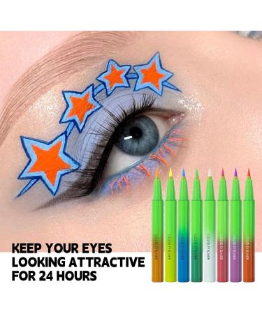 Liquid eyeliner matte colored concealer pen - 8x Colored Liquid Matte Neon Eyeliners Long-lasting vibrant eye makeup for women - Buy Online on GoSupps.com