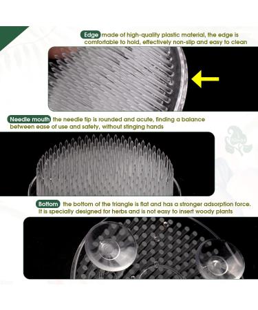 3 Pcs Clear Japanese Floral Frogs - Plastic Ikebana Kenzan Flower Arrangement Holders with Mini Suction Cups - Ideal for Uneven Glass Ceramic Vases - Buy Online on GoSupps.com