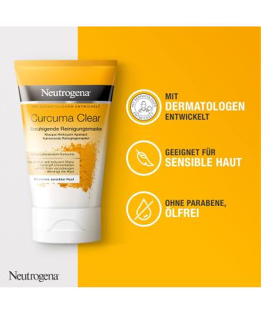 Neutrogena Curcuma Clear Soothing Cleaning Mask 50ml - Turmeric Facial Care for Sensitive Skin Hydrating Gel Mask for Clear Skin - Buy Online on GoSupps.com