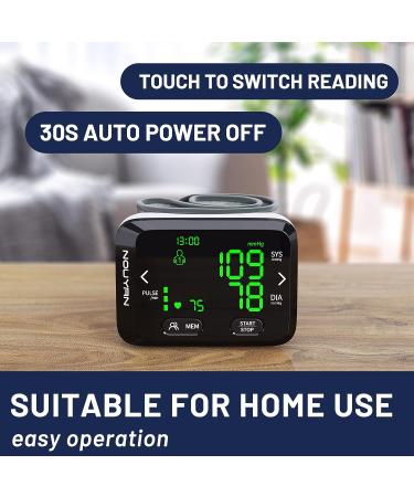 Wrist Blood Pressure Monitor with Large Backlit Display - 198 Memory Readings, Adjustable Cuff, Storage Bag - for Home Use - Black with Backlight - Buy Online on GoSupps.com