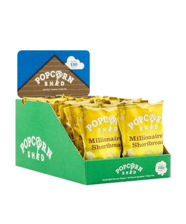 Popcorn Shed Millionaire's Shortbread Popcorn Snack Pack 24g Pack of 16 Caramel Shortbread Popcorn with Milk Chocolate Natural & Vegetarian Lunch Box & Movie Night Snacks