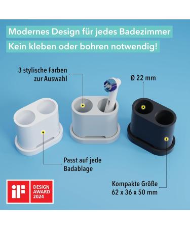 QiKFresh 2 Series Toothbrush Holder - Compatible with Oral B IO Philips Sonicare Waterpik & Fairywill - Food-Safe Silicone | International Shipping - Buy Online on GoSupps.com