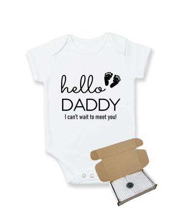 allaboutthebump Hello Daddy Boxed Baby Announcement Bodysuit Vest 0 Months