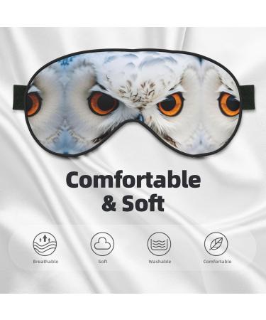 SSIMOO Snowy Owl Eyes Print Eye Mask - Ultra-Soft Light-Blocking for Ultimate Comfort & Sleep - International Shipping Available - Buy Online on GoSupps.com