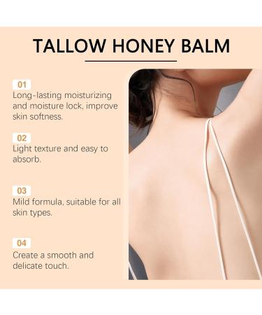 Beef Tallow and Honey Balm - Firming Moisturizing Cream Hydrates and Nourishes Repairs Skin Barrier Smooths and Softens Skin Revitalizes Skin's Vitality 60g/2.12oz Black - Buy Online on GoSupps.com