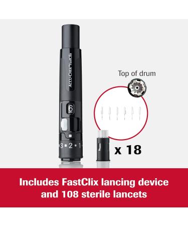 Accu-Chek FastClix Lancing Device with 108 Lancets - Diabetic Blood Glucose Testing Pack - Buy Online on GoSupps.com