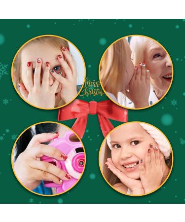 72 Pieces Christmas Kids False Nails - Full Cover Short Artificial Nail Tips for Girls, Pre-glue Fake Nails for Children, Stick On Nails for Christmas Nail Art - Style 1 - Buy Online on GoSupps.com
