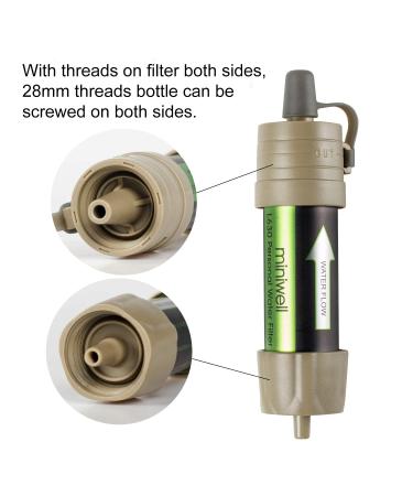 Miniwell Mini Water Filter with Bucket Attachment - Portable Outdoor Water Filter System for Camping & Travel | T V-Tested Water Treatment Solution - Buy Online on GoSupps.com