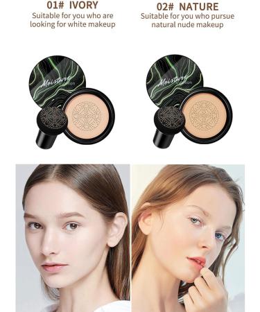 Nmbol CC Cream Mushroom Head Air Cushion Liquid Foundation Concealer Cover Make Up Concealer for Face and Neck Long-Lasting Even Skin Colour Make-Up Foundation Natural - Buy Online on GoSupps.com