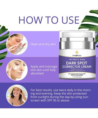 Intimate Dark Spot Corrector Cream with Hyaluronic Acid, Niacinamide & Vitamin C - 50ml - Buy Online on GoSupps.com