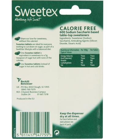 Sweetex Calorie-Free Sweetener 600 Tablets - 600 Count Pack - Sugar Substitute - Buy Online on GoSupps.com