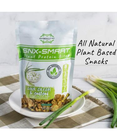 Barn Dad Nutrition SNXSmart Crispy Plant Protein Bites - Sour Cream Onion Flavor - 56g Protein - 7 Servings - 6.6oz Bag - Buy Online on GoSupps.com