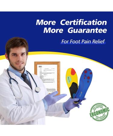 Updated Sport Insoles with Medium Arch Support | Shock Absorption for Plantar Fasciitis Relief | Orthotic Inserts for Men & Women | Breathable Non-Slip Design - Buy Online on GoSupps.com