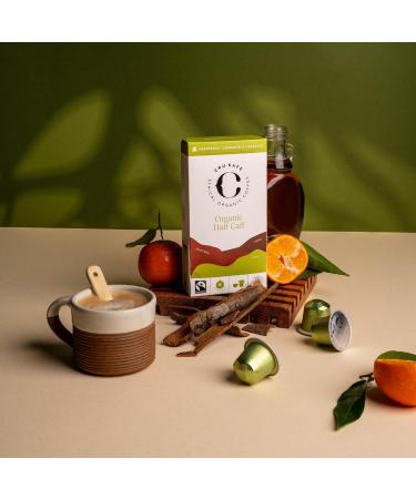 CRU Kafe "Half Caff" Nespresso Compatible Coffee Pods 80 Aluminium Capsules Organic Half Caff Coffee 10 count (Pack of 8) - Buy Online on GoSupps.com