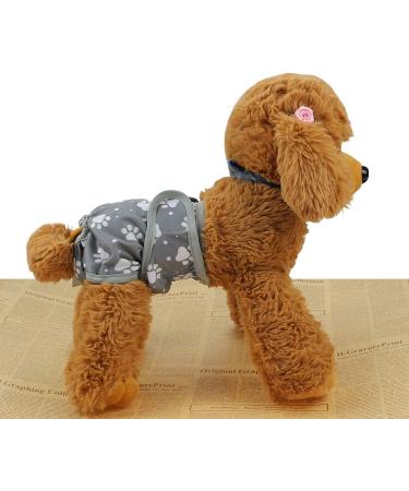 Hisprout Female Dog Diaper - Reusable Washable & Durable Pants for Dogs | Gray Footprints MM Size - Buy Online on GoSupps.com