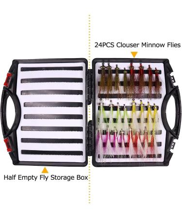 Wifreo 24pcs Assorted Clouser Minnow Fishing Flies | Stainless Steel Hooks for Saltwater & Freshwater Fly Fishing - Buy Online on GoSupps.com