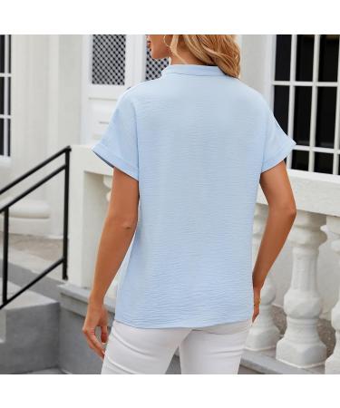 Buy Golatcr Summer Womens V-Neck T-Shirt - Casual Cotton Blouse Printed Tops Elegant Crop & Basic Styles in Black & Blue - International Shipping Available - Buy Online on GoSupps.com