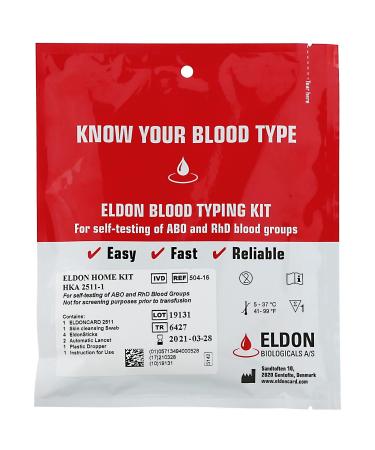 D'adamo Eldon Blood Typing Kit 1 Easy Self-Testing Kit