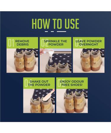 Shoe Odour Eliminator Powder | Leaves Smelly Shoes Fresh & Clean | | Long Lasting & Natural Odor Remover Formula | 100g - Buy Online on GoSupps.com