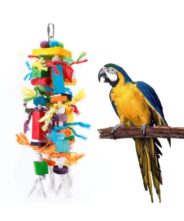 Canada Bird Toys, Parrot Chew Toys, Multi-Colored Wood Block Tear Toys for African Grey Parrots Conure Parrots and Medium and Large Amazon Parrots