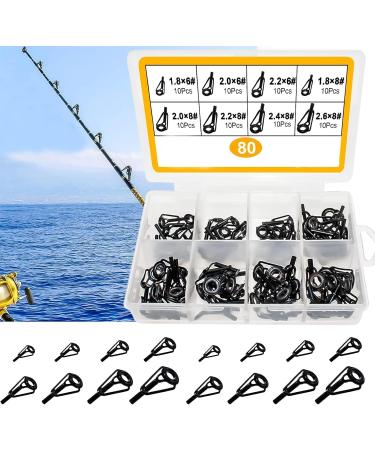 80-Piece Fishing Rod Repair Kit - Stainless Steel & Ceramic Top Rings for Spinning Rods | 1.8-2.6mm Replacement Parts for Saltwater Fishing - Buy Online on GoSupps.com