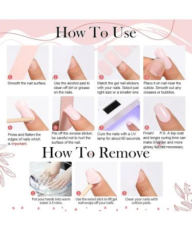 Semi Cured Gel Nails Strips Maggidea Second Generation 22 Stickers Nail Wraps Solid Colour Soft Self-Adhesive Gel Nail Stickers Salon-Quality Gel Nail Strips UV/LED Lamp Required (05-Baby Pink) - Buy Online on GoSupps.com