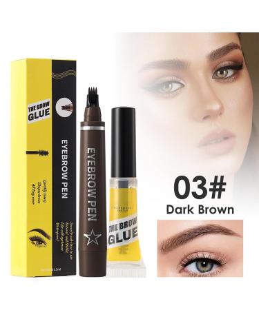  ccuzs Microblading Eyebrow Pencil Eyebrow Pen | Waterproof Liquid Eyebrow Pen | Liquid Eyebrow Pencil with 4 Tips Eyebrow Pencil and Gel Set for Women - Buy Online on GoSupps.com
