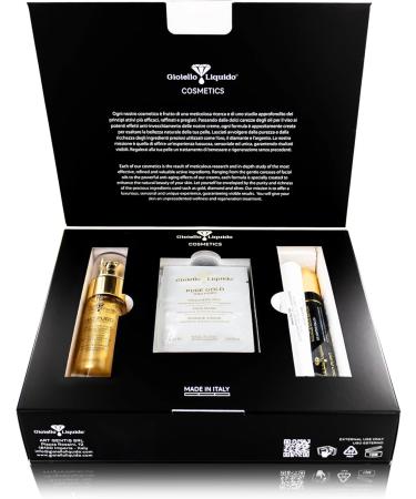 Box Sguardo Radioso 1 Face Mask with Colloidal Gold and Hyaluronic Acid 30 ml + 1 Roll-on Eye Contour with Cafferine Colloidal Gold 15 ml Free Samples Set Gioiello Liquido - Buy Online on GoSupps.com